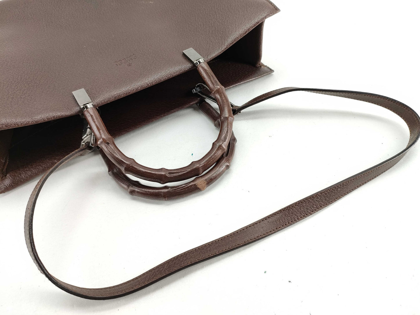 GUCCI Bamboo 2-Way Bag 002~ Brown Leather Handbag