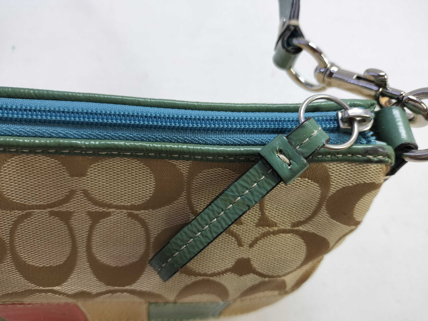 COACH Signature One-Shoulder Canvas Bag, No Serial Number, Beige/Multicolor, Handbag