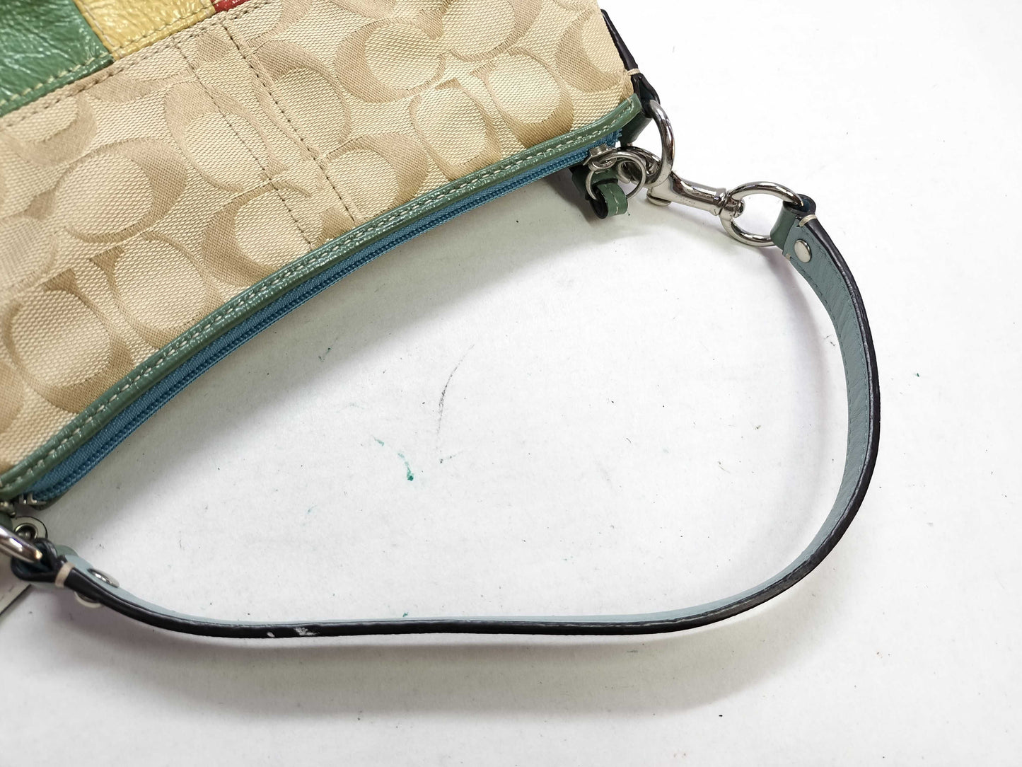 COACH Signature One-Shoulder Canvas Bag, No Serial Number, Beige/Multicolor, Handbag