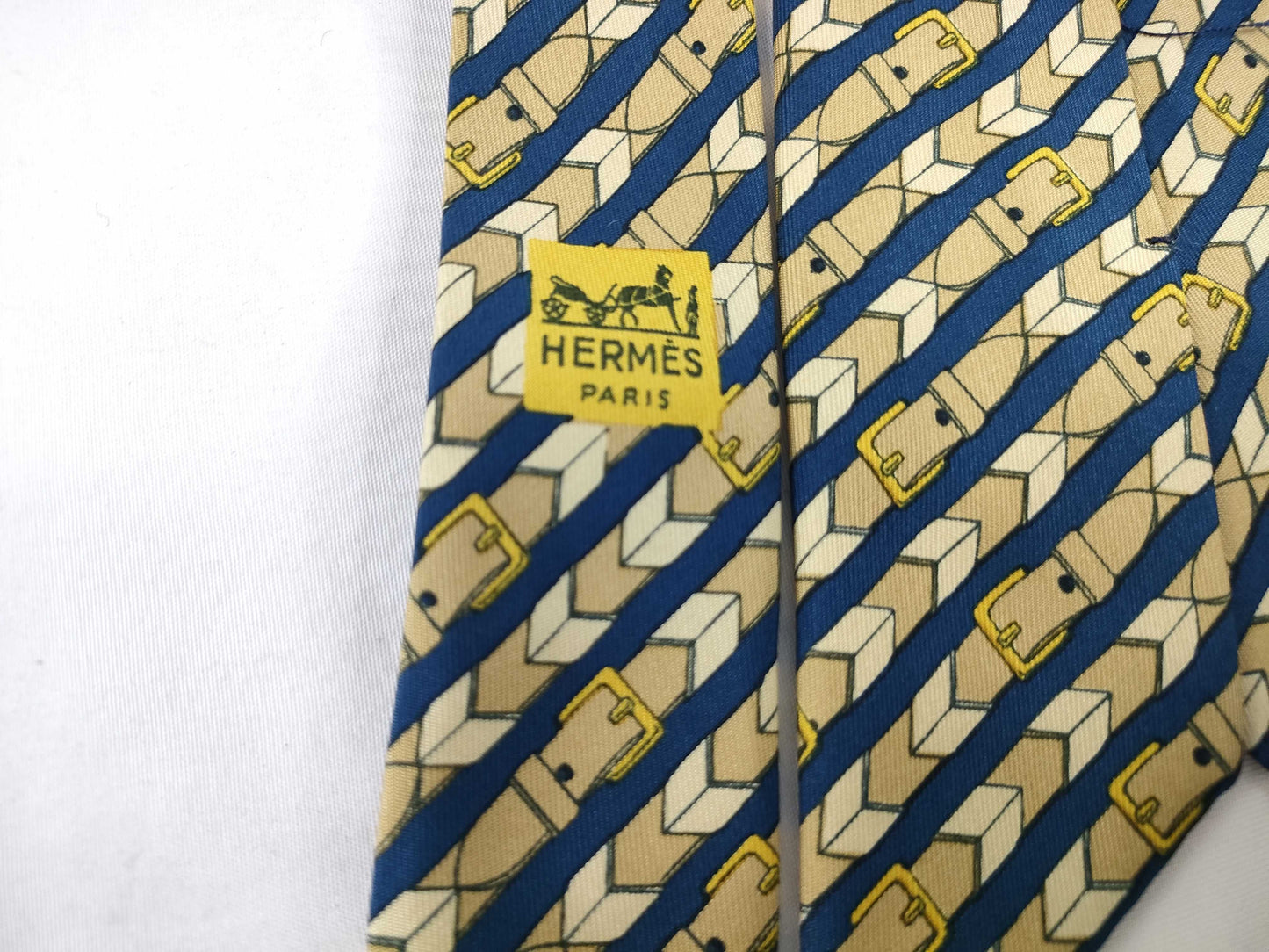 HERMES Hermes Tie Yellow/With Tag Other Accessories