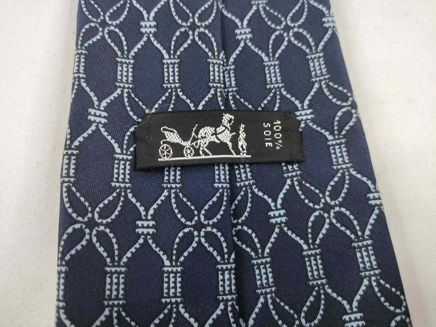 HERMES Hermes Tie Navy/With Tag Other Accessories