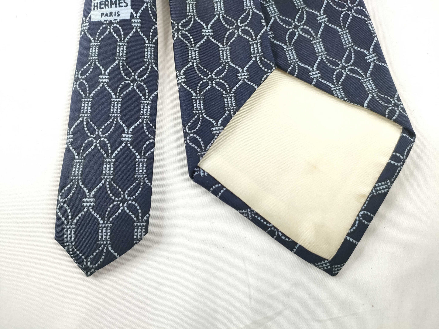 HERMES Hermes Tie Navy/With Tag Other Accessories