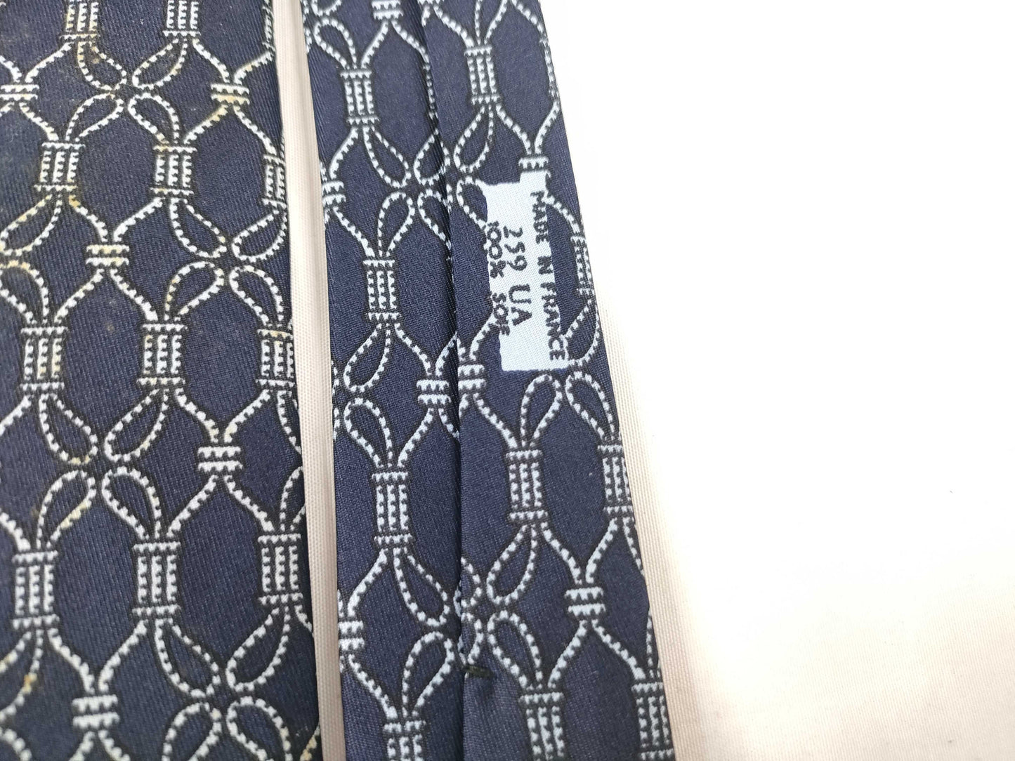 HERMES Hermes Tie Navy/With Tag Other Accessories
