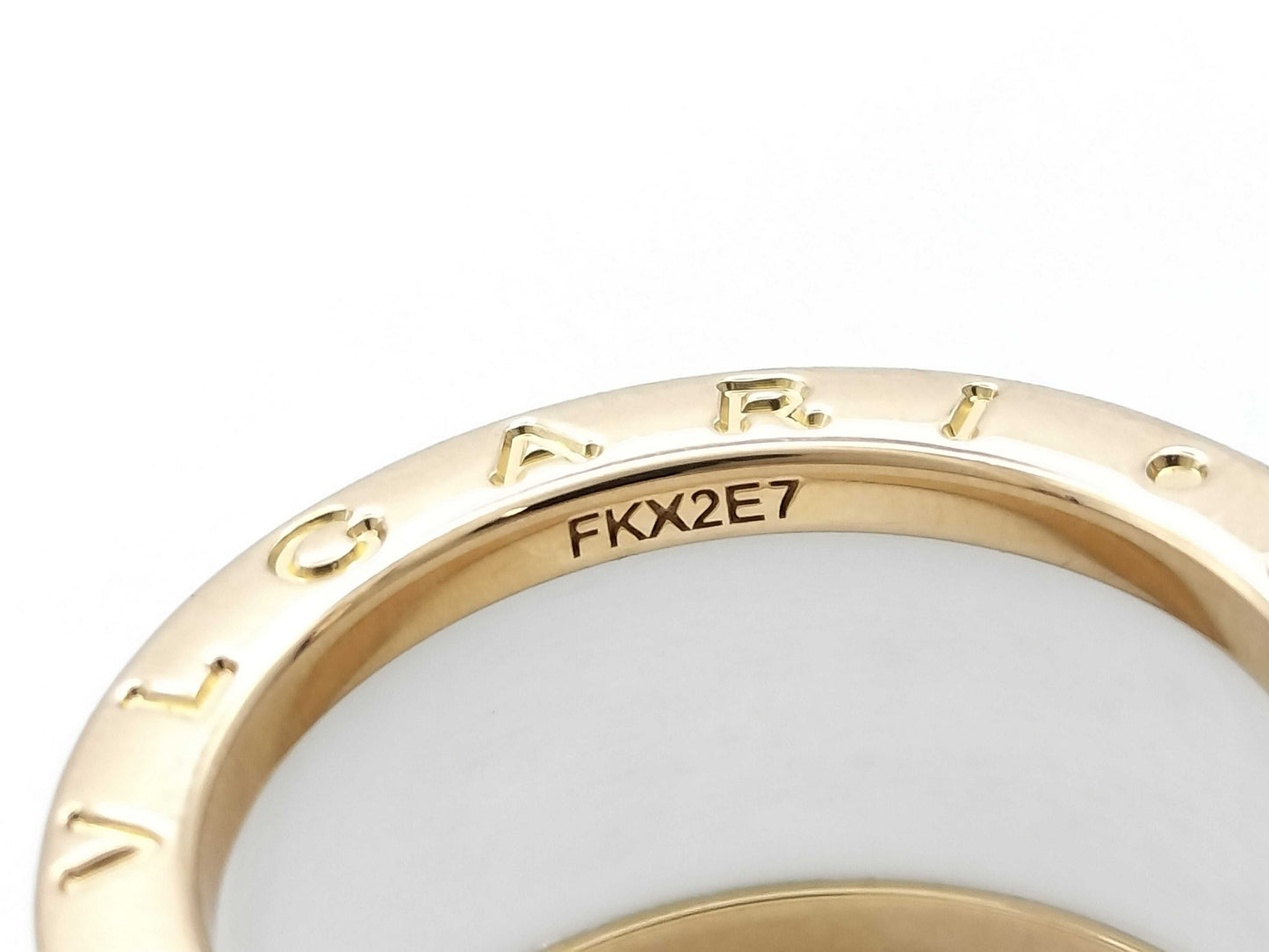 BVLGARI B.zero1 #54 White Ceramic Diamond 750 8.8g Ring
