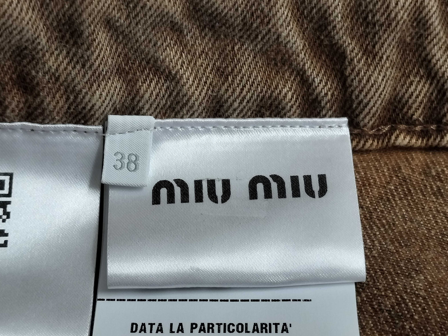 Miu Miu 23SS Marbleized Back Logo Denim Pants GWP467 Brown