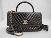 CHANEL 24 Series Chevron Coco Handle 29 2-Way Black Handbag