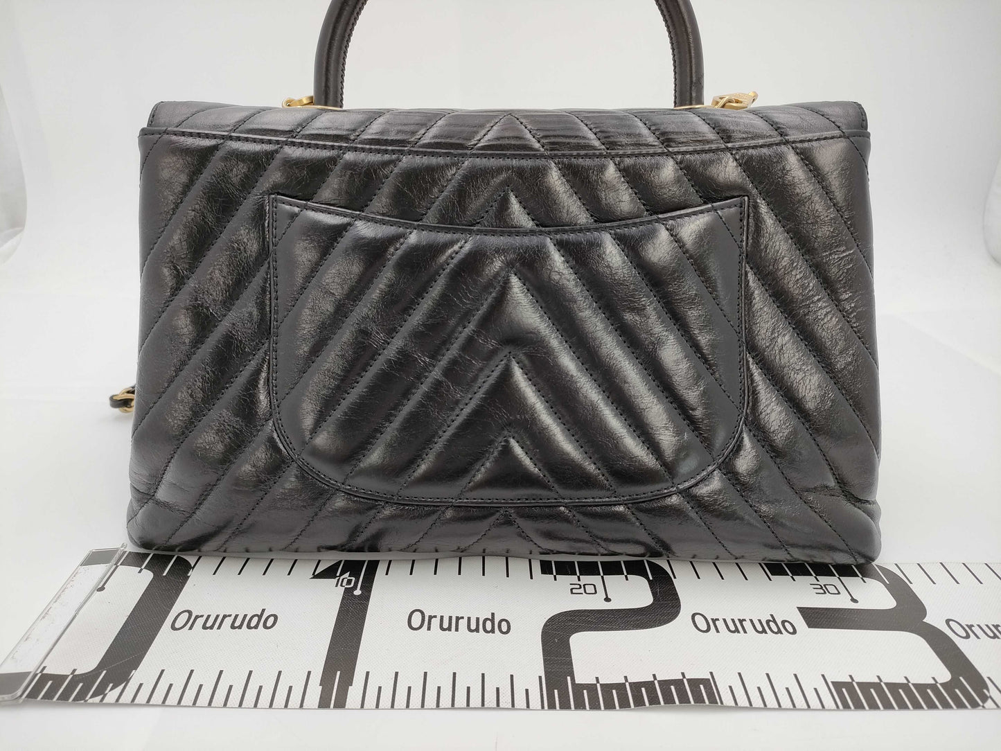 CHANEL 24 Series Chevron Coco Handle 29 2-Way Black Handbag