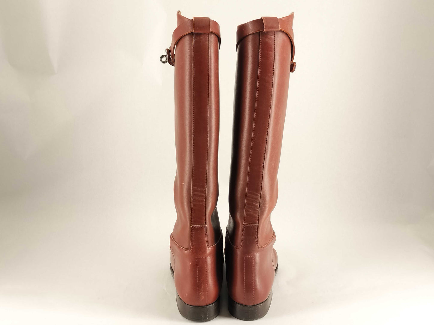 HERMES Kelly Leather Long Boots Red Size 36 Other Shoes
