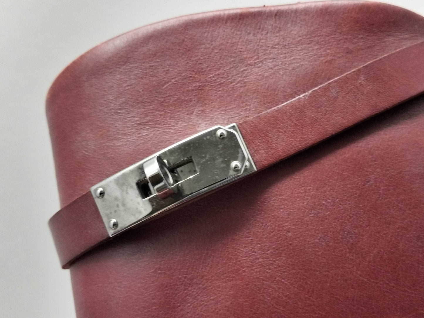 HERMES Kelly Leather Long Boots Red Size 36 Other Shoes