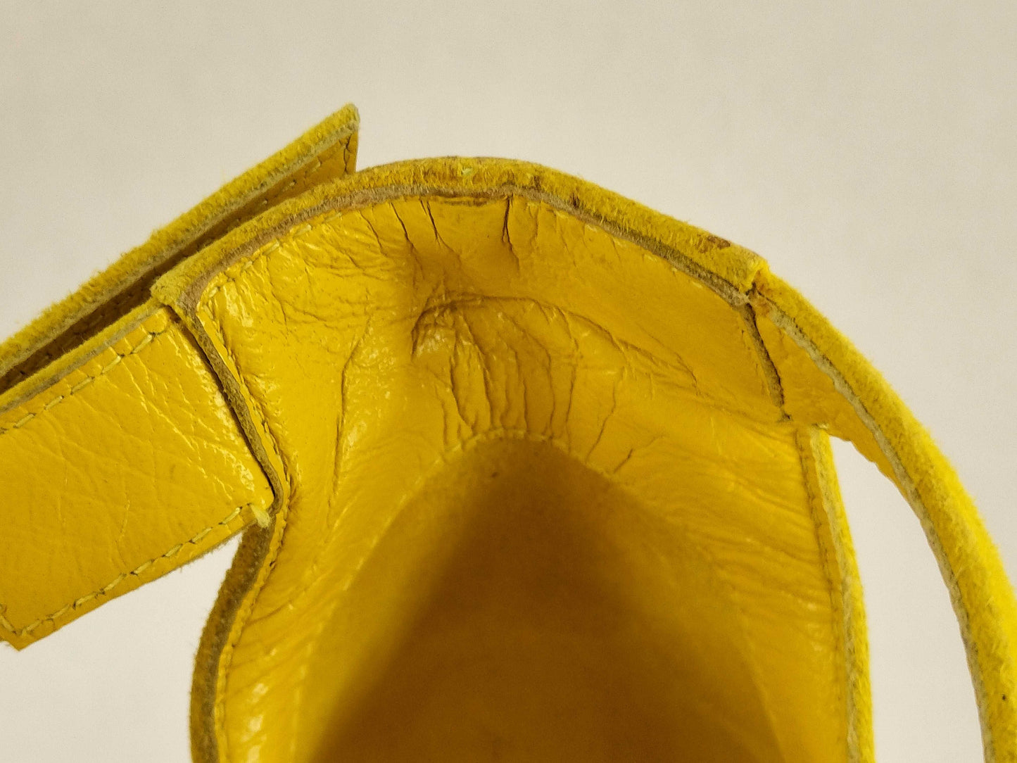 HERMES Chock Suede Strap Sandals, Yellow, Size 38 1/2