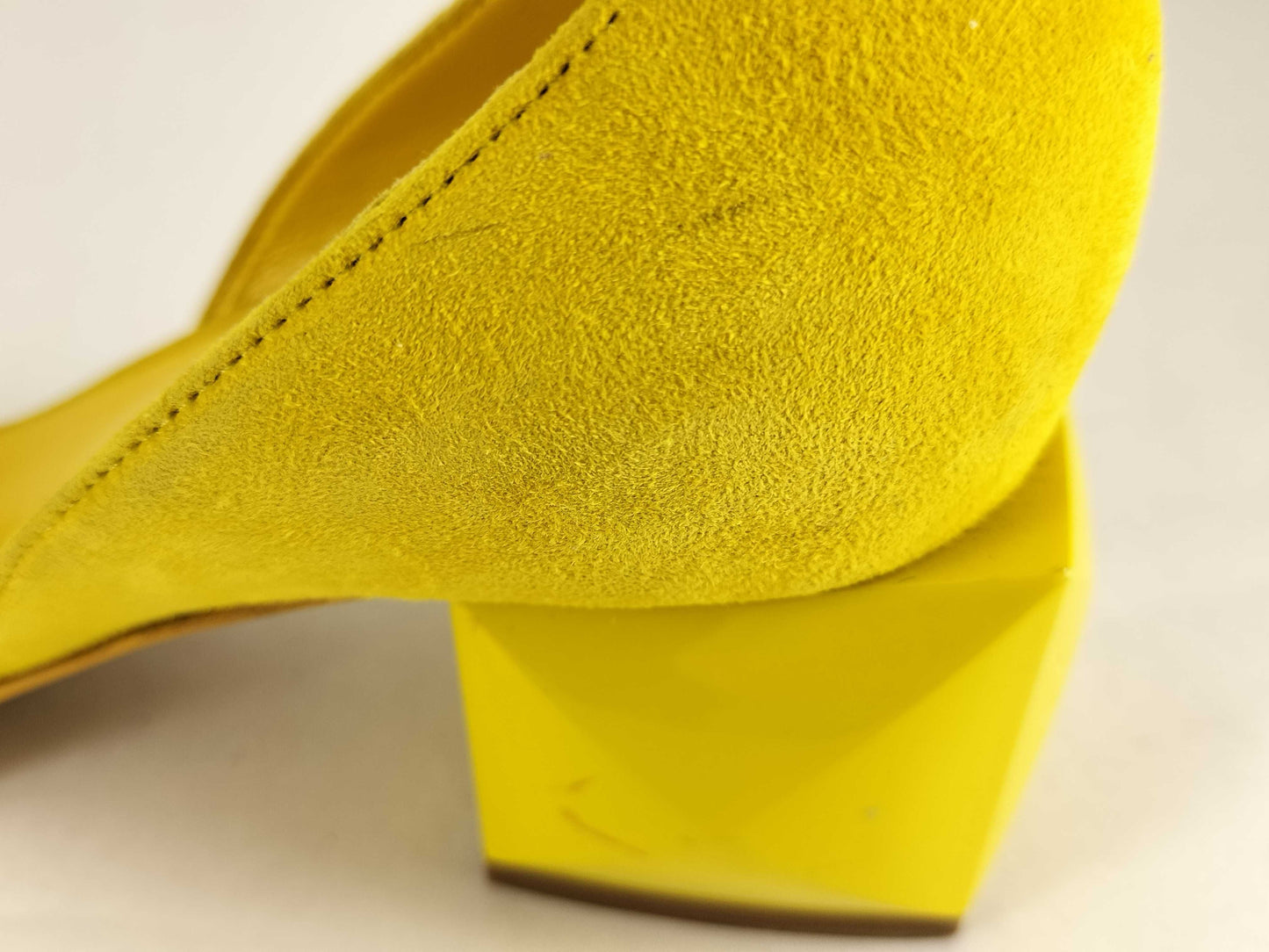 HERMES Chock Suede Strap Sandals, Yellow, Size 38 1/2