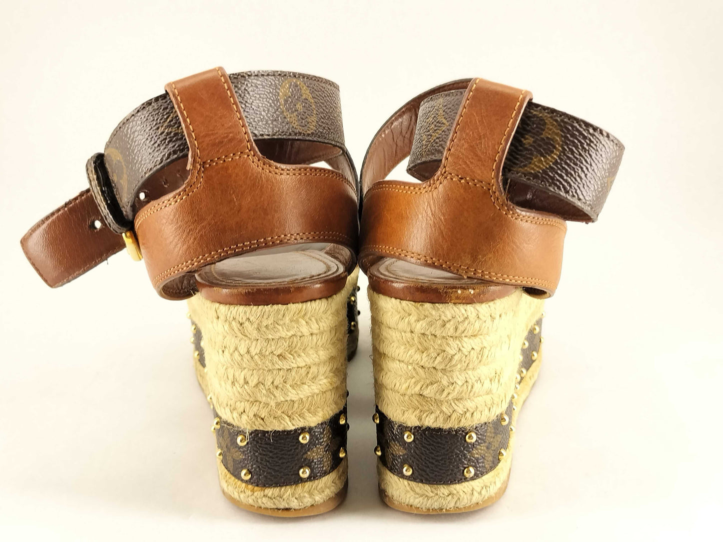 LOUIS VUITTON Monogram Louis Vuitton Monogram Vedge Sole Sandals