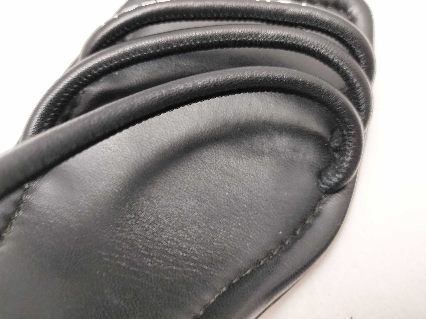 LOUIS VUITTON Icon Logo Square Toe Sandals Black Sandals