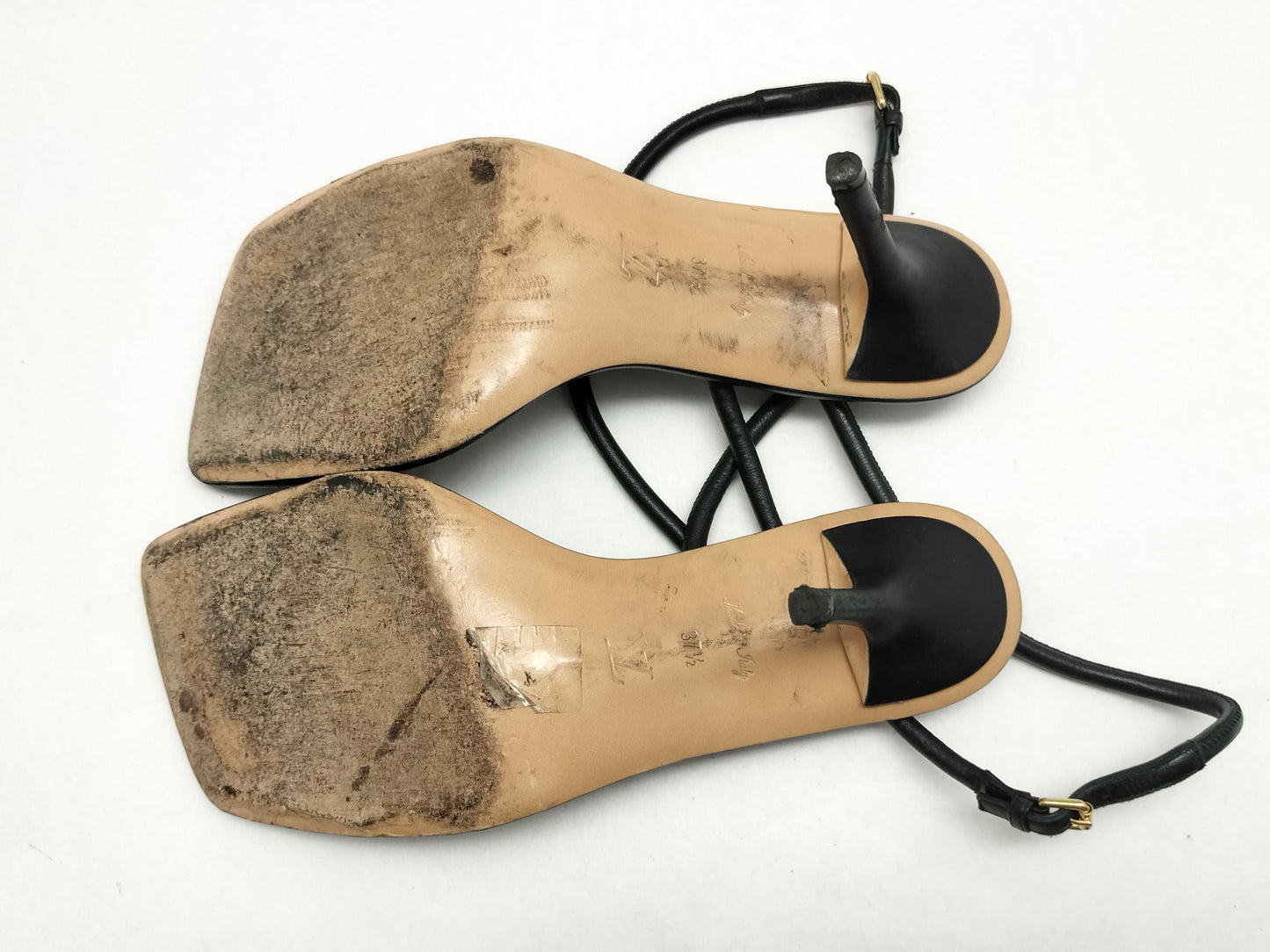 LOUIS VUITTON Icon Logo Square Toe Sandals Black Sandals