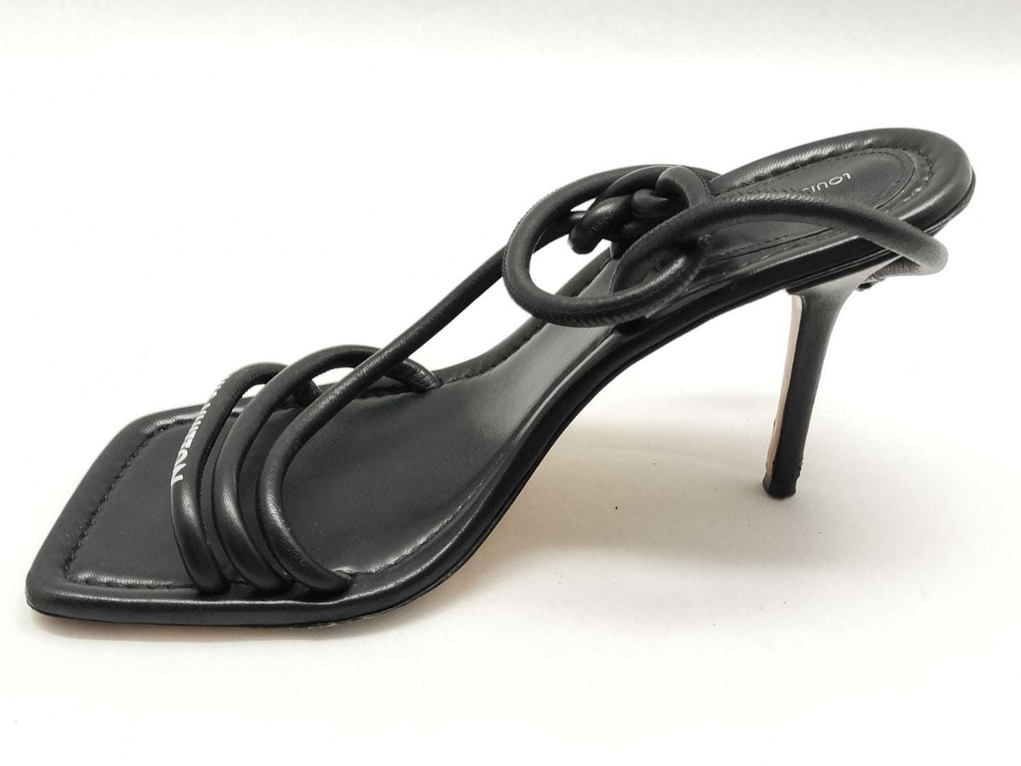 LOUIS VUITTON Icon Logo Square Toe Sandals Black Sandals