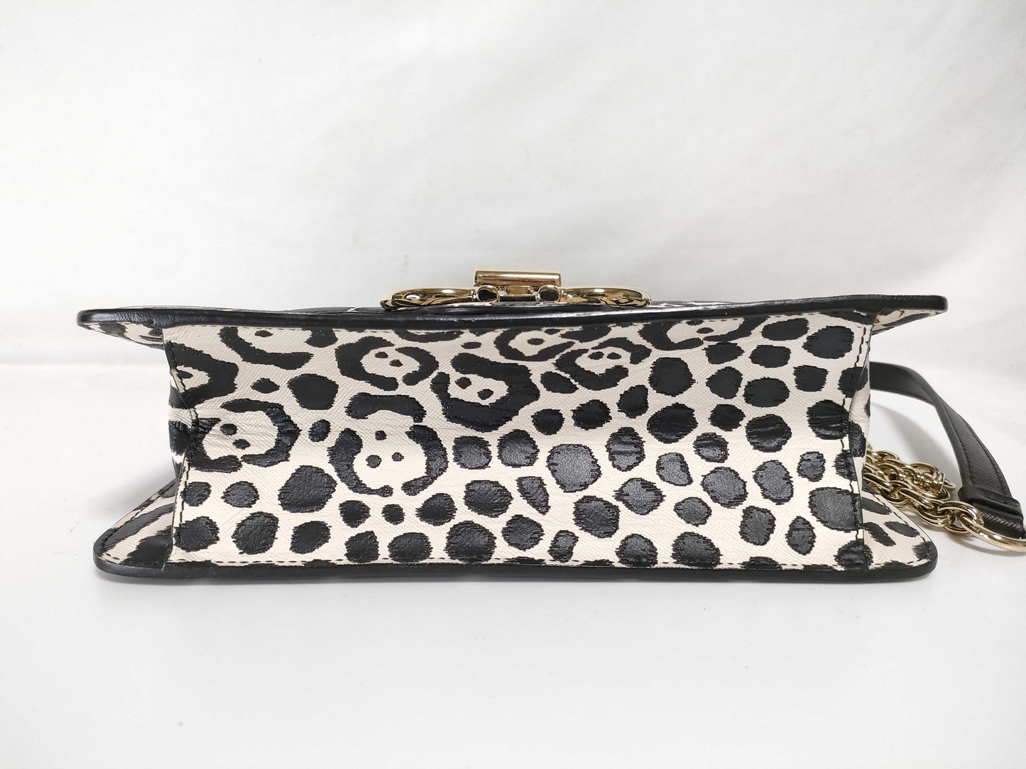 Salvatore Ferragamo Gancini Flap Leopard Print Chain Shoulder Bag