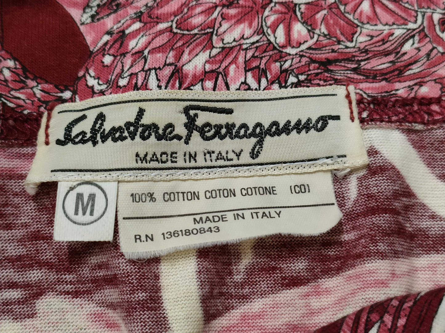 Salvatore Ferragamo Salvatore Ferragamo Short Sleeve T-Shirt, Animal Print, Women's, Size M, Pink