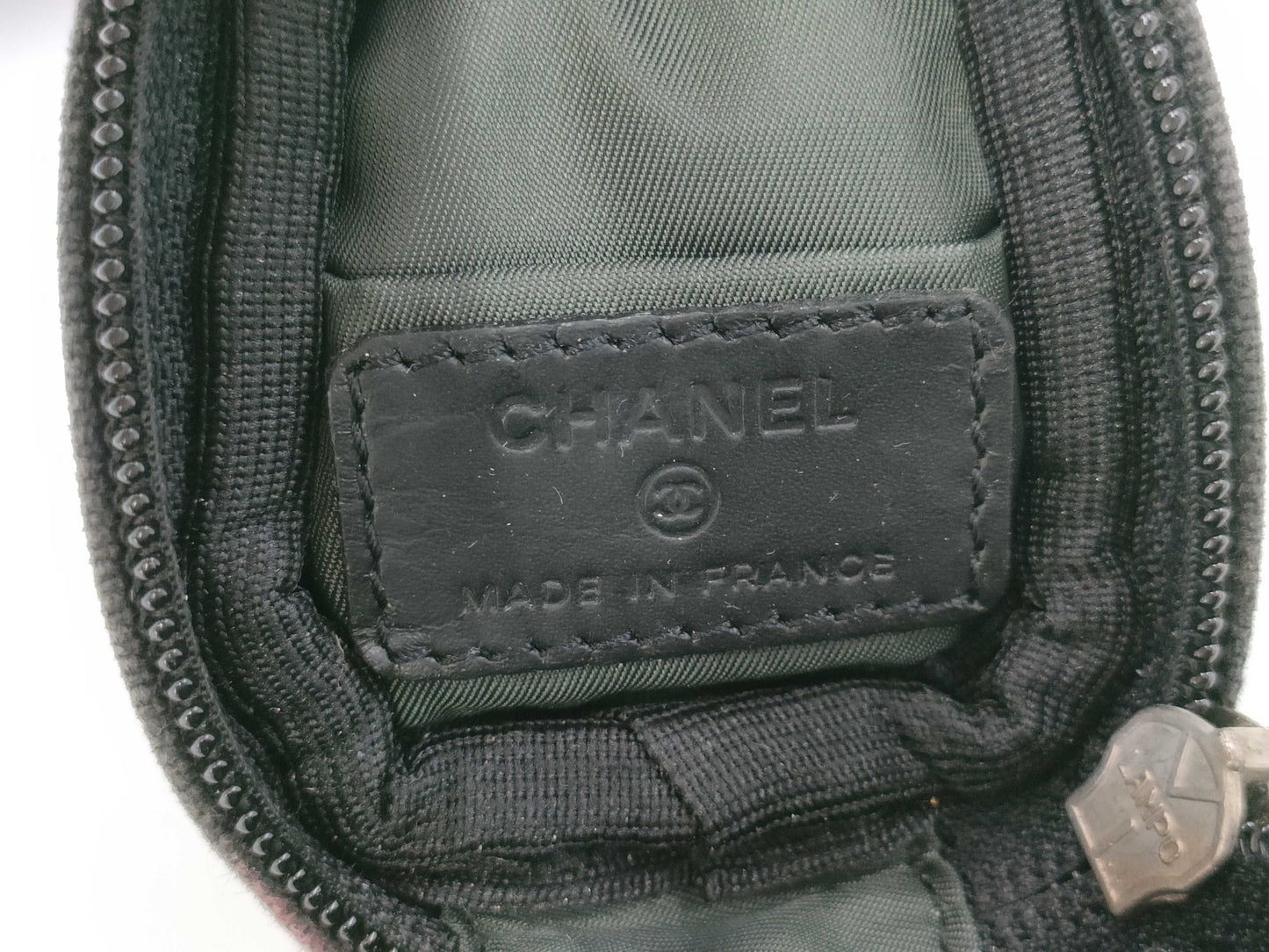 CHANEL Chanel Sport Pouch Coin Case Coco Mark Logo Nylon Black Khaki Pouch