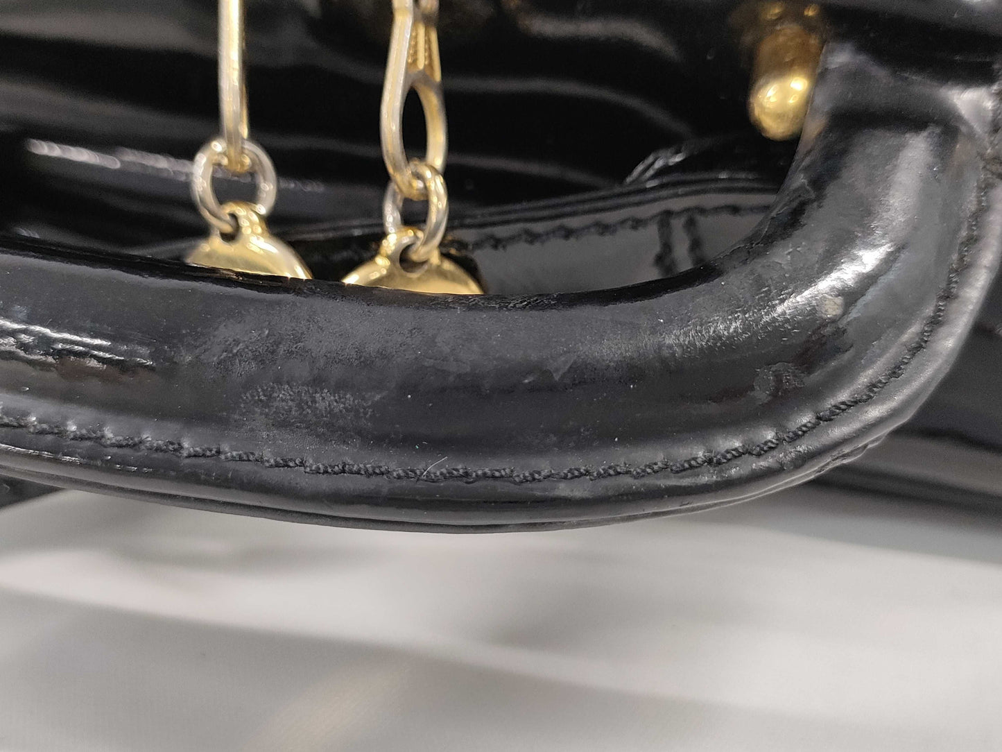 CHANEL CHANEL 2-way Coco Mark Patent Seal Handbag