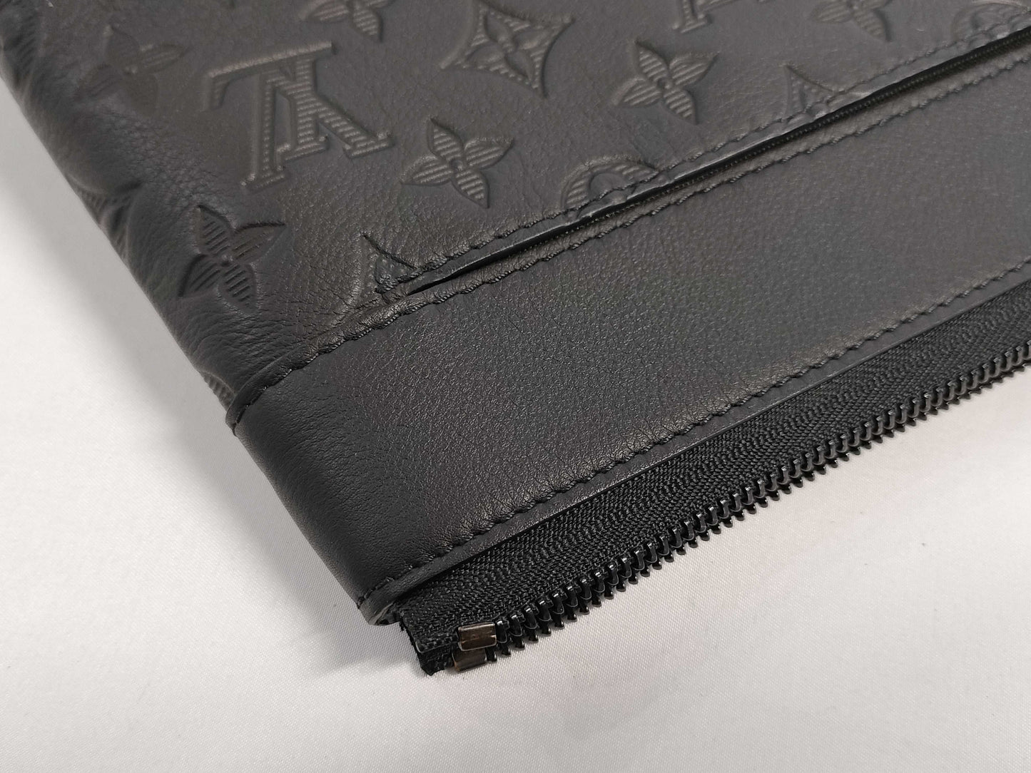 LOUIS VUITTON Monogram Shadow Pochette Voyage Souple M82545 Clutch Bag