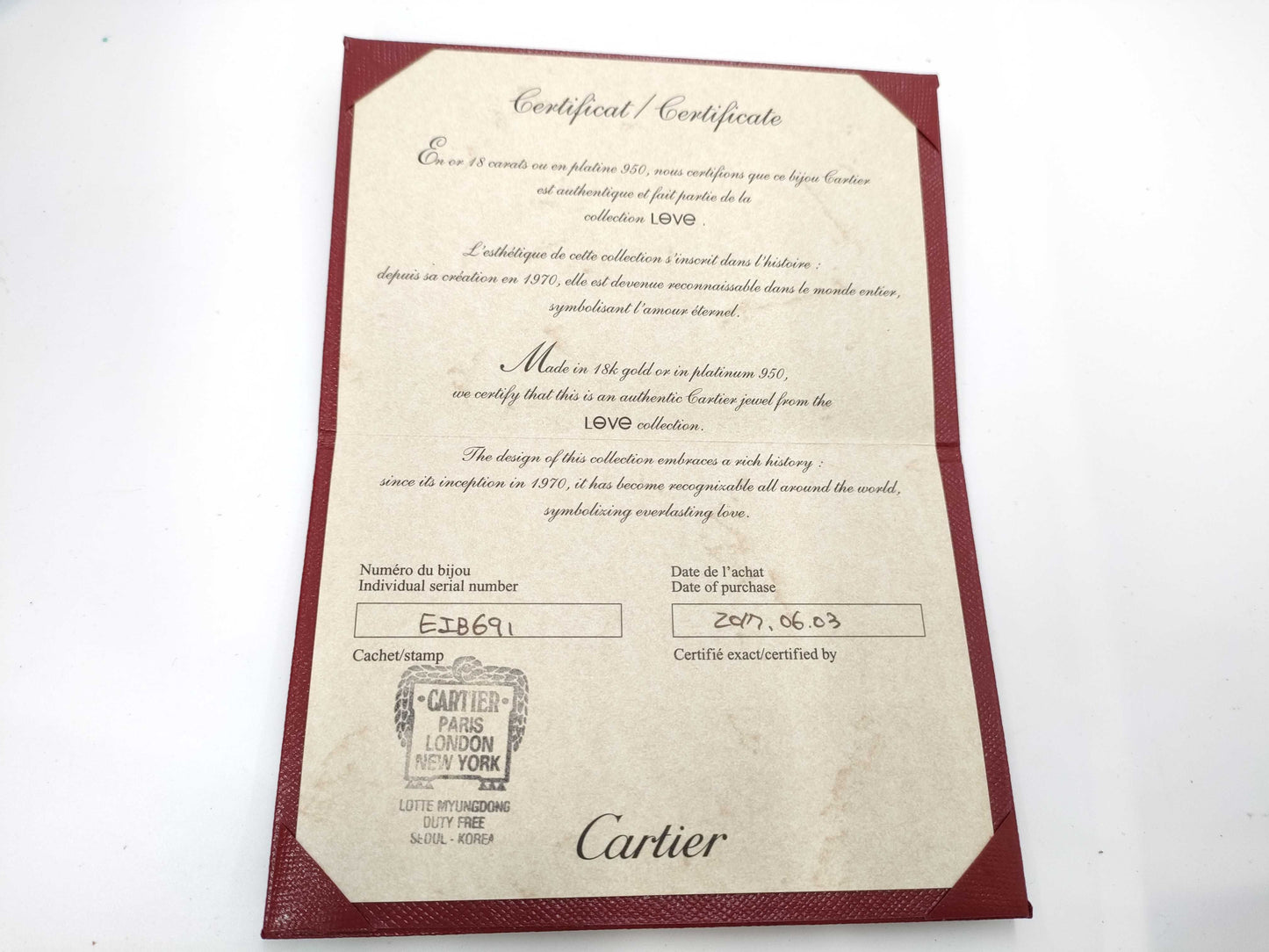 Cartier Love Bracelet SM #16 PG Au750 17.6g Bracelet/Bangle