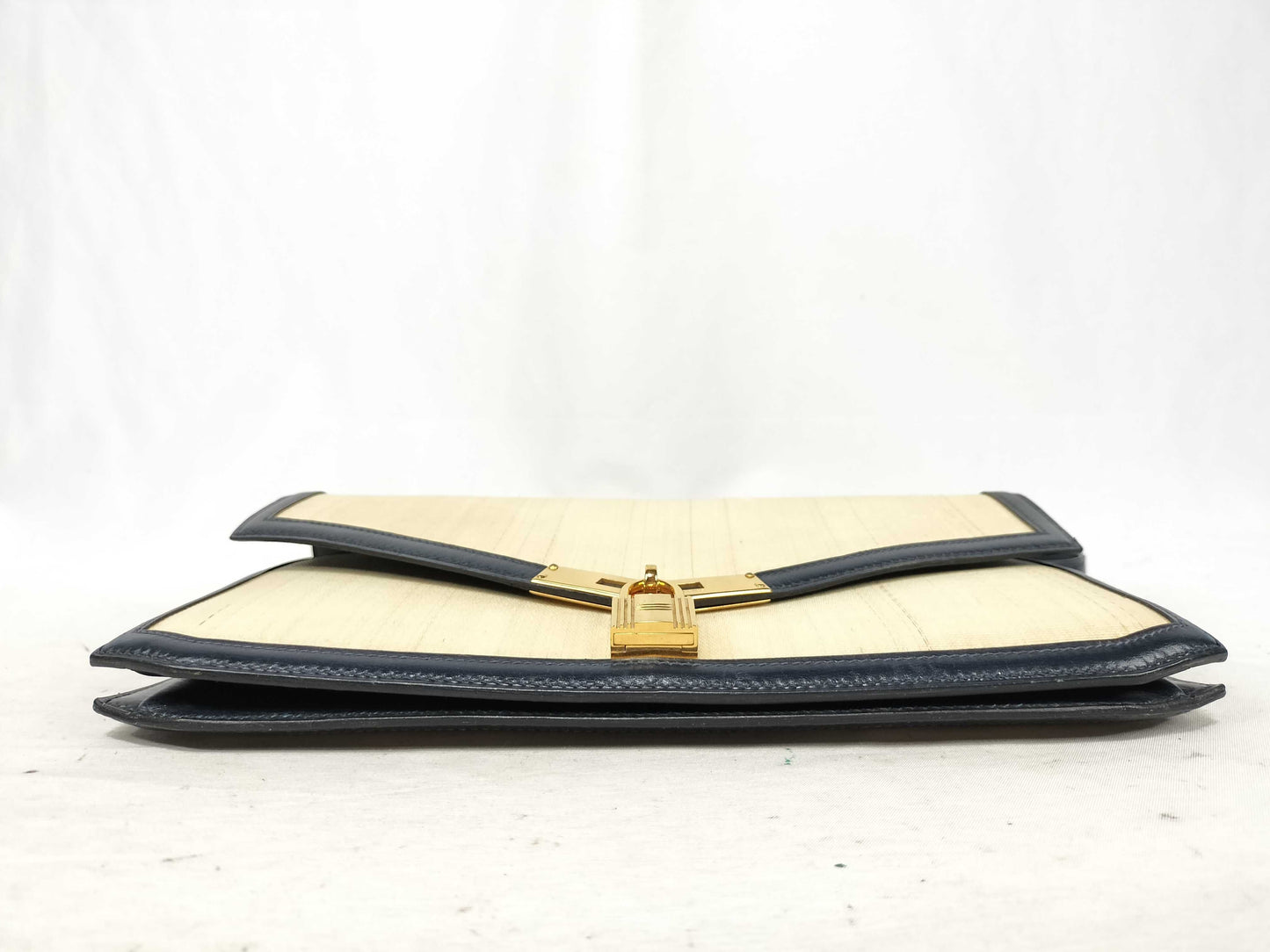 HERMES Crinoline Cadena Lock Shoulder Bag with I Stamp, Ivory