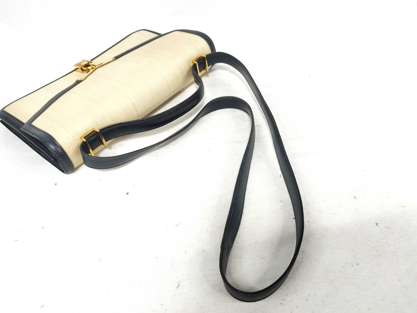 HERMES Crinoline Cadena Lock Shoulder Bag with I Stamp, Ivory