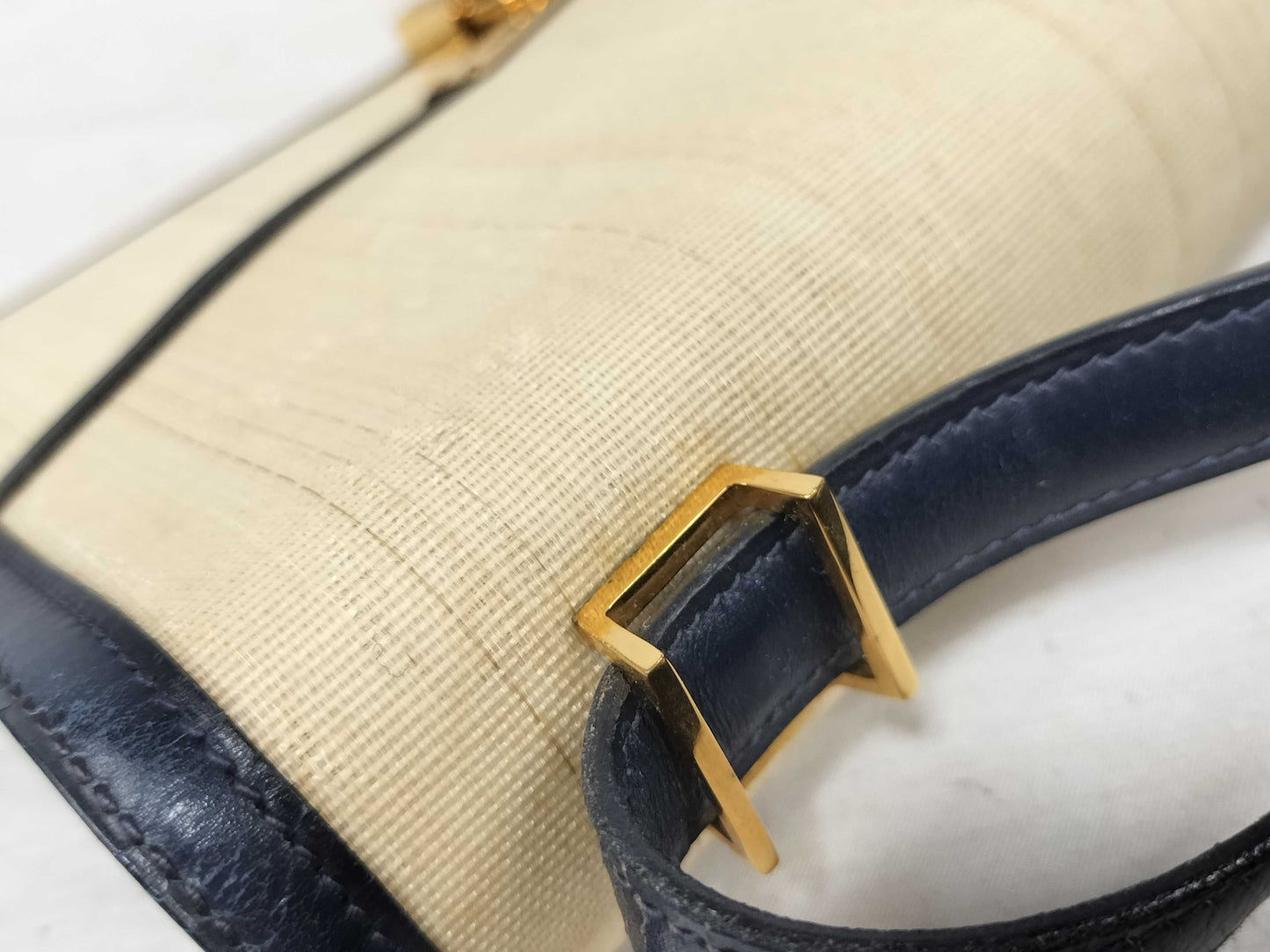 HERMES Crinoline Cadena Lock Shoulder Bag with I Stamp, Ivory