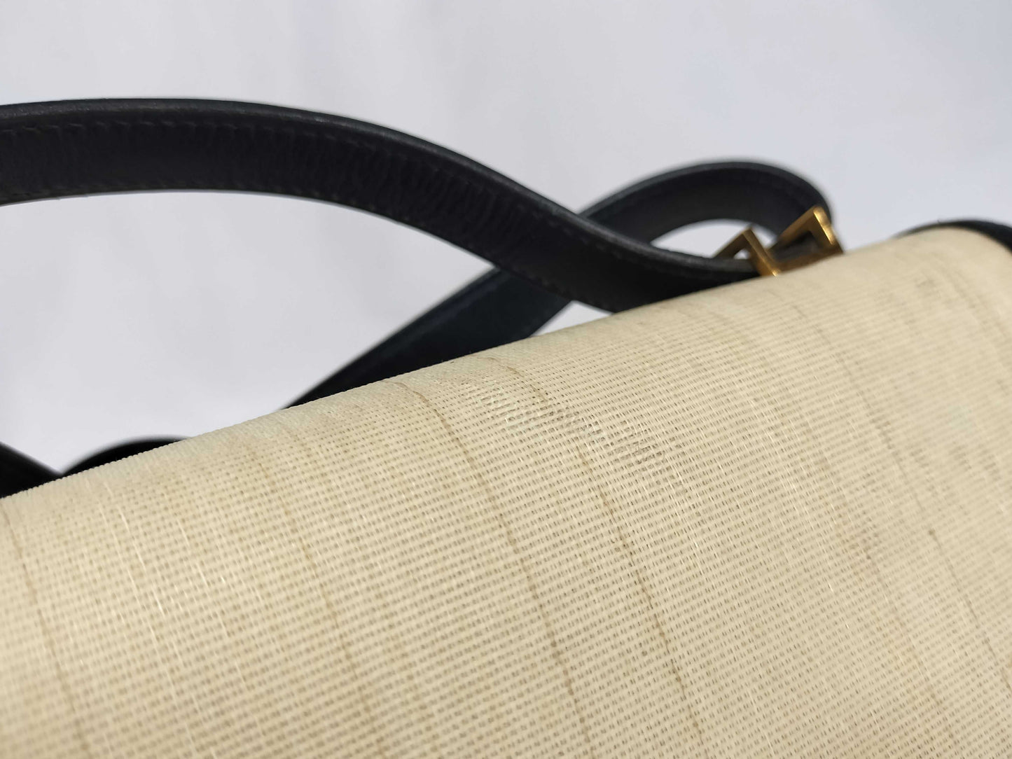 HERMES Crinoline Cadena Lock Shoulder Bag with I Stamp, Ivory