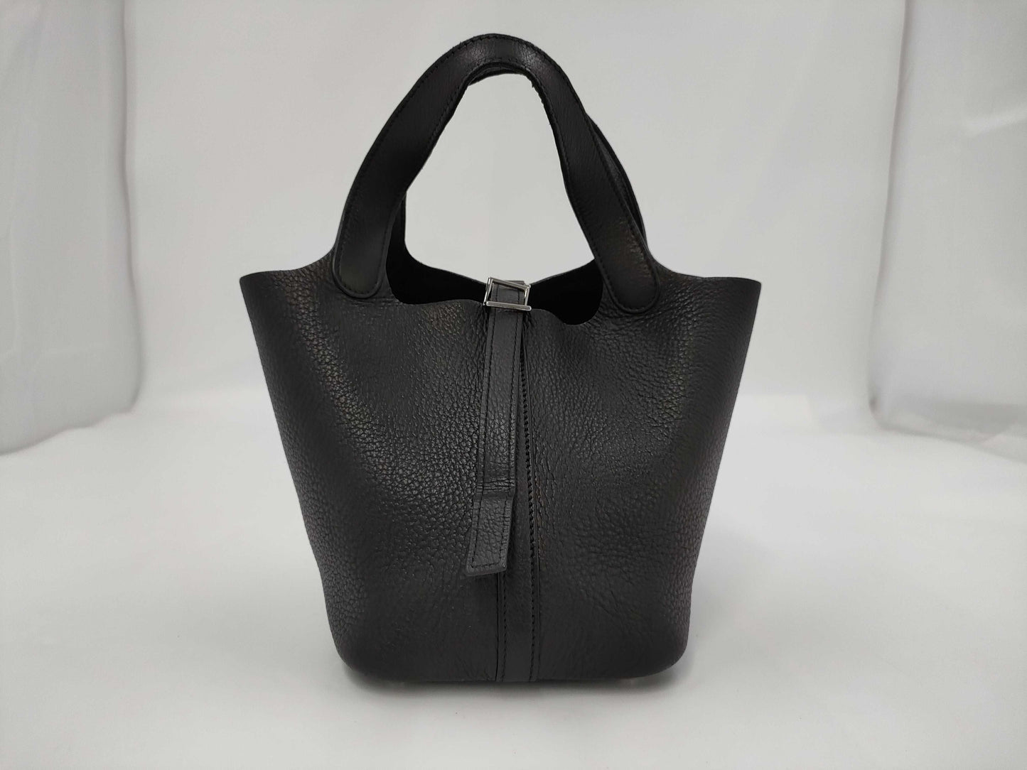 HERMES Picotin Lock PM Black with Silver Hardware, H Handbag