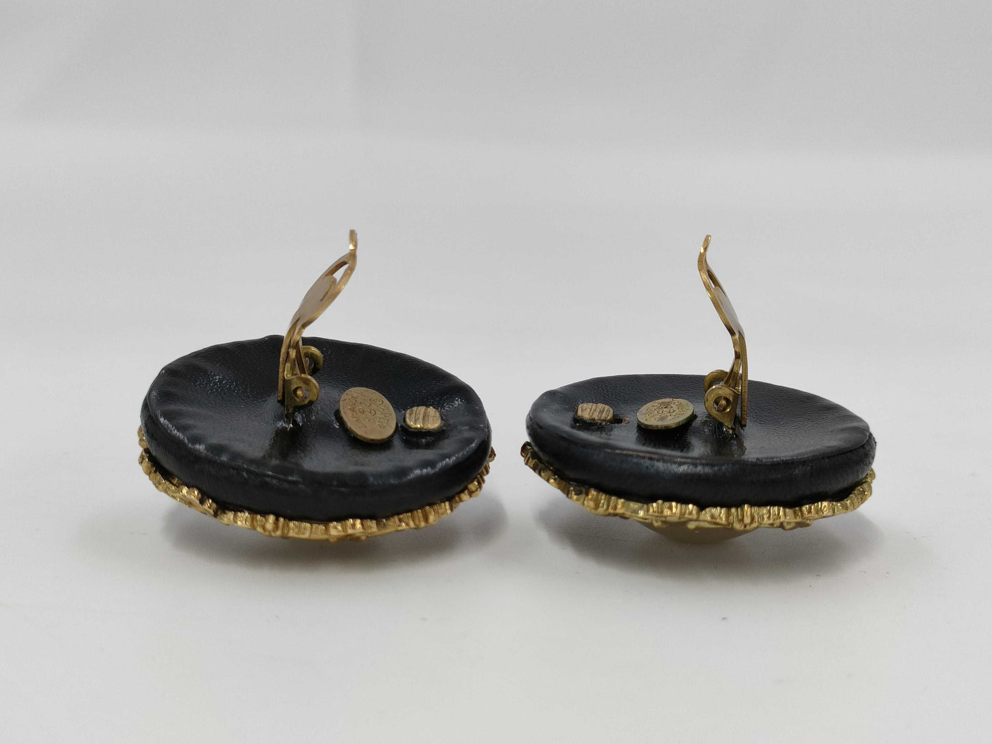 CHANEL 28th Scale Pearl Leather Large Earrings