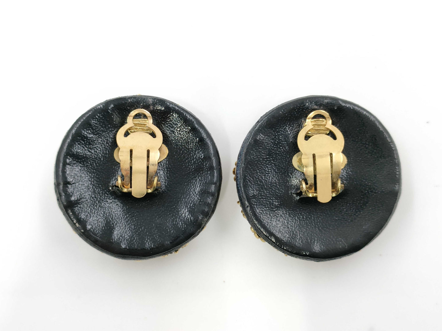 CHANEL 28th Scale Pearl Leather Large Earrings