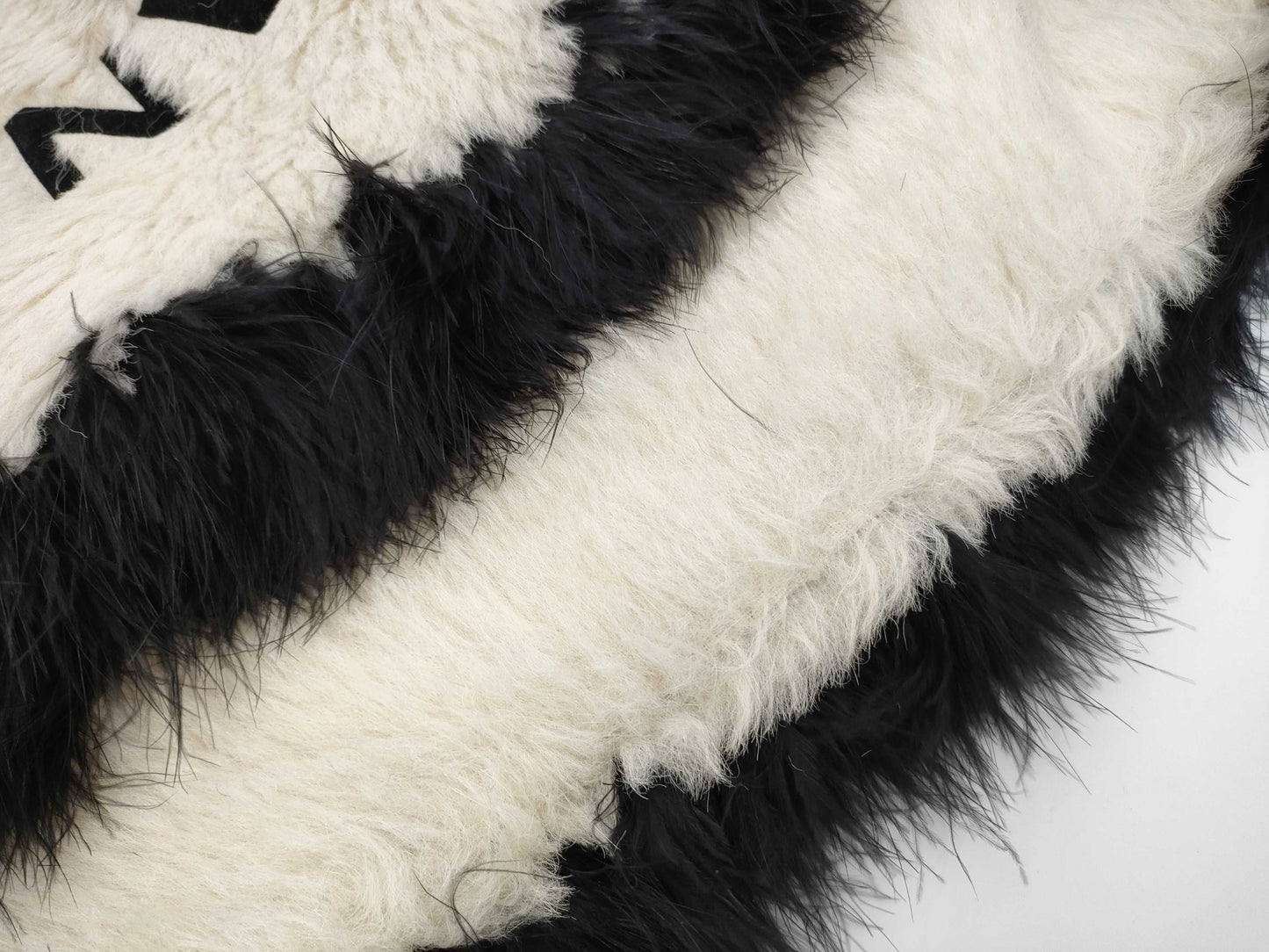 CHANEL fur scarf with logo and Coco mark