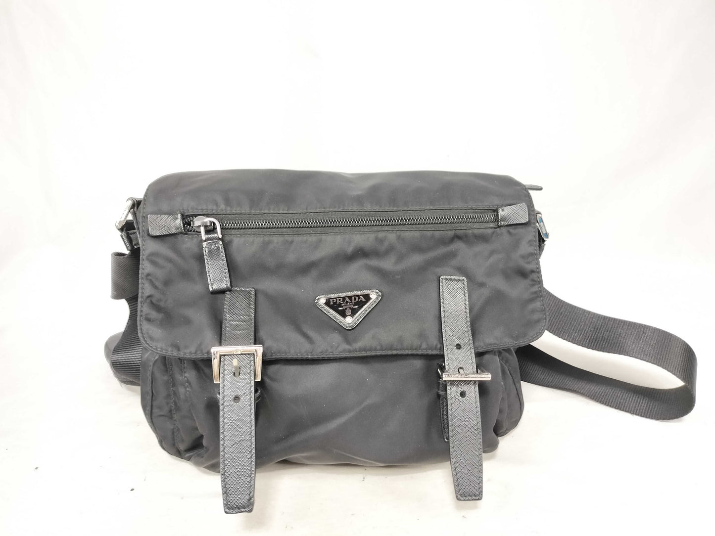 PRADA Nylon Prada Shoulder Bag with Pouch and Triangle Logo RENYLON Shoulder Bag