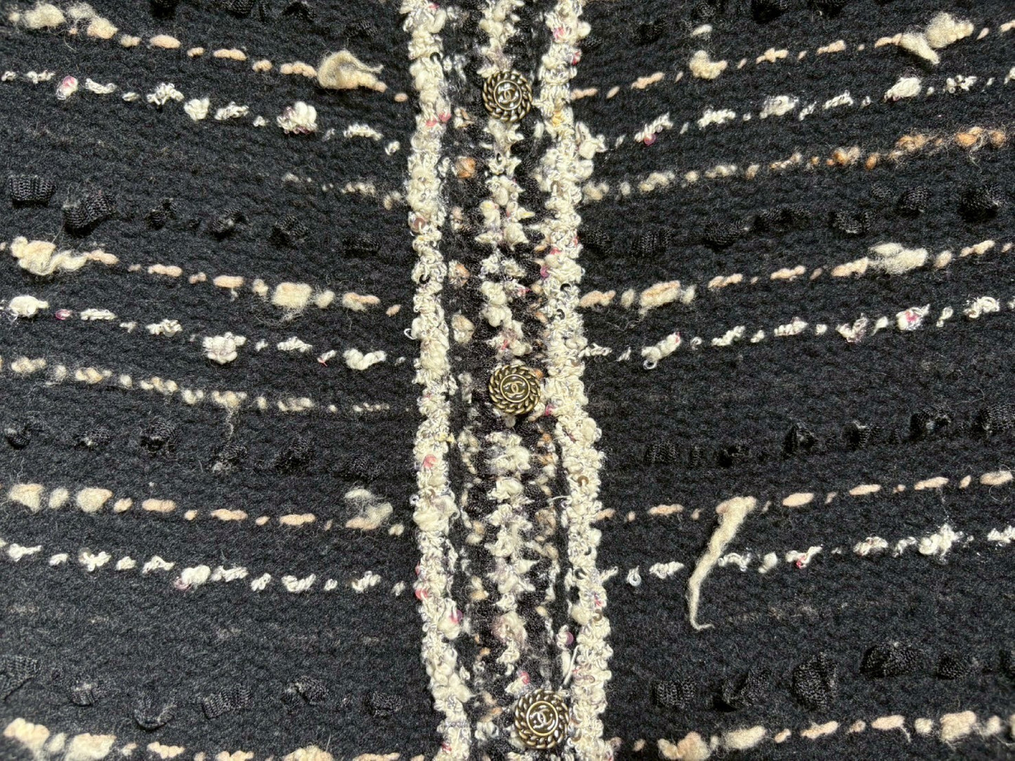 CHANEL No-Collar Jacket Coco Button 05A Size 38 Jacket