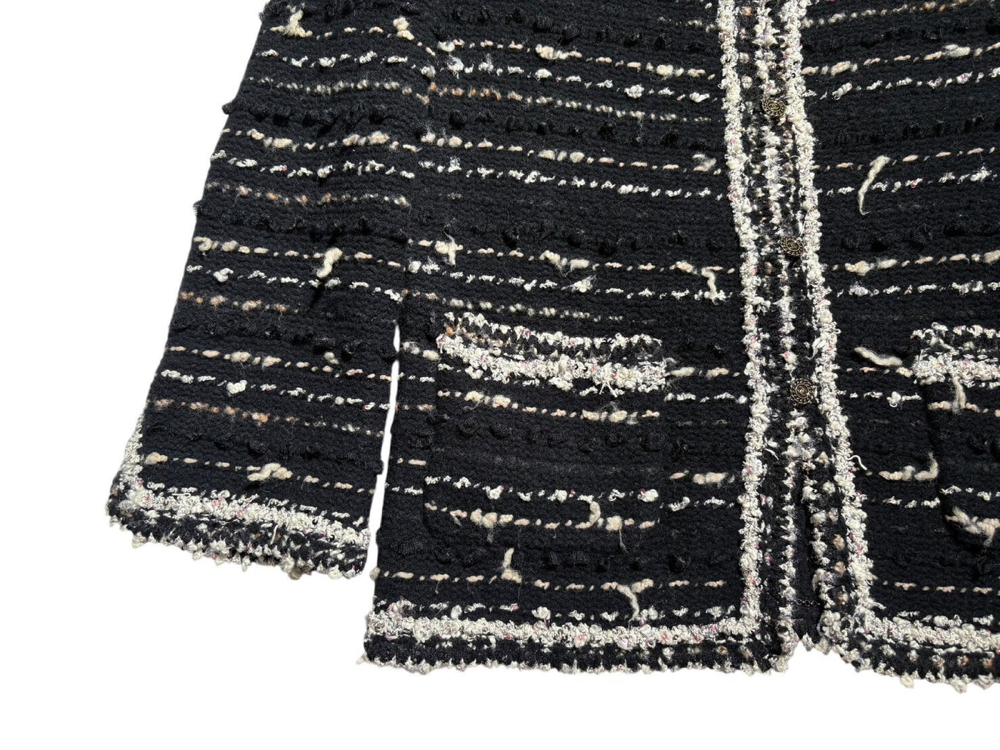 CHANEL No-Collar Jacket Coco Button 05A Size 38 Jacket