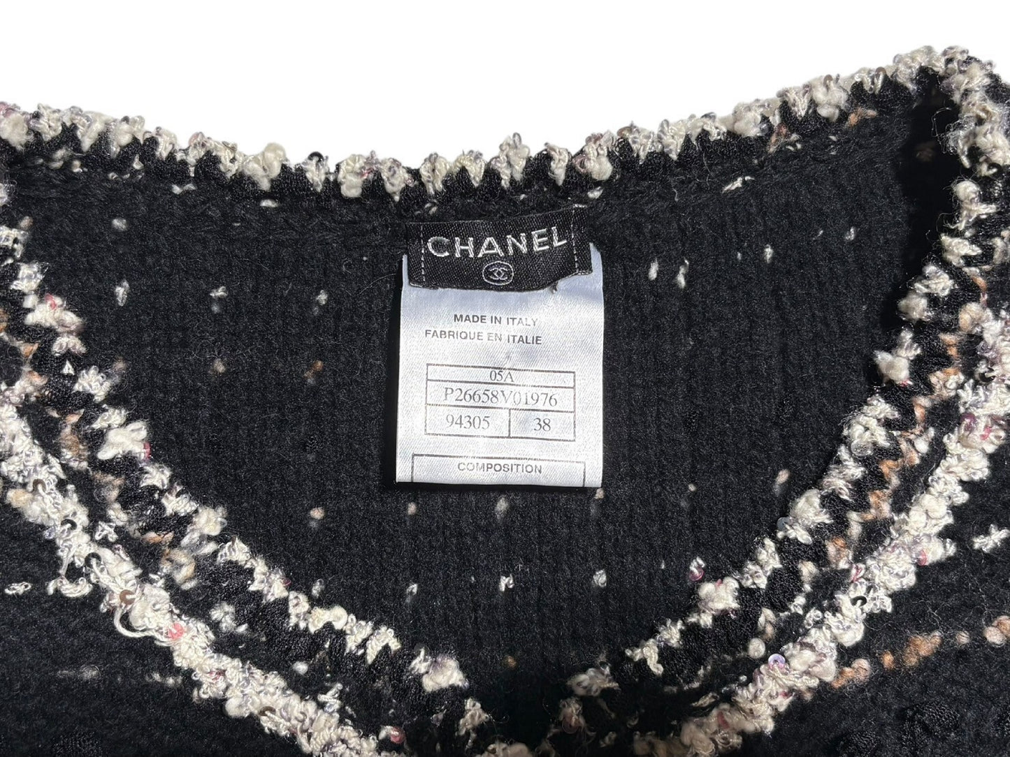CHANEL No-Collar Jacket Coco Button 05A Size 38 Jacket