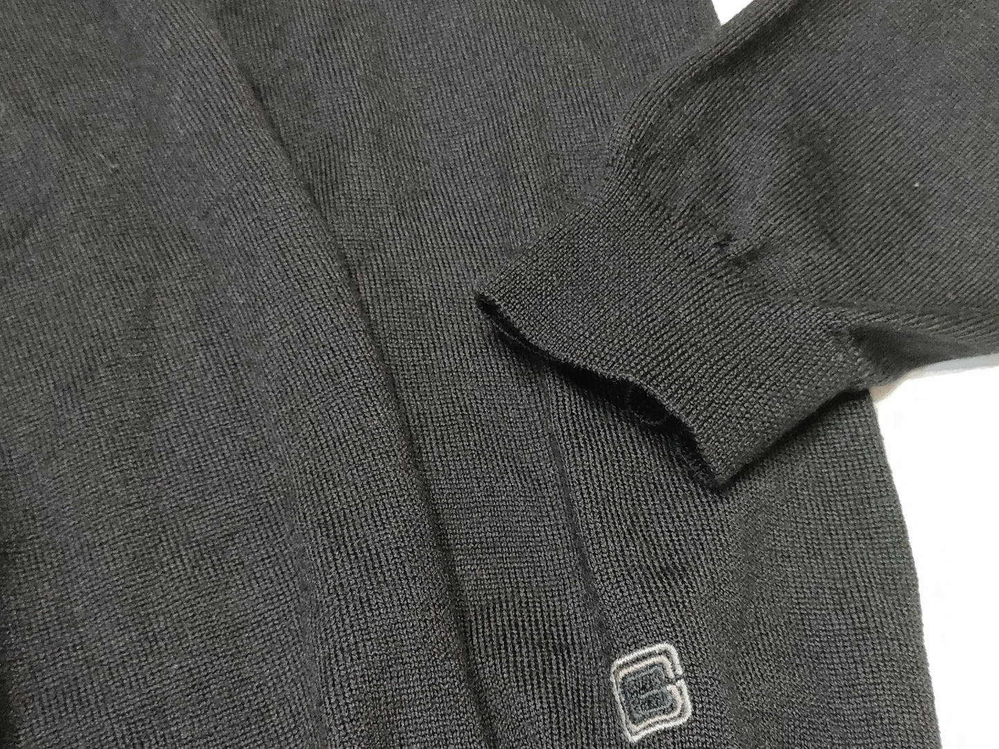 GUCCI Knit Sweater with Embroidered Logo, Size L, Tops