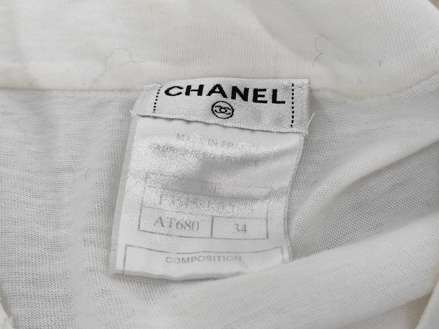 CHANEL Chanel Blouse with Ruffles and Coco Buttons, Size 34, Tops