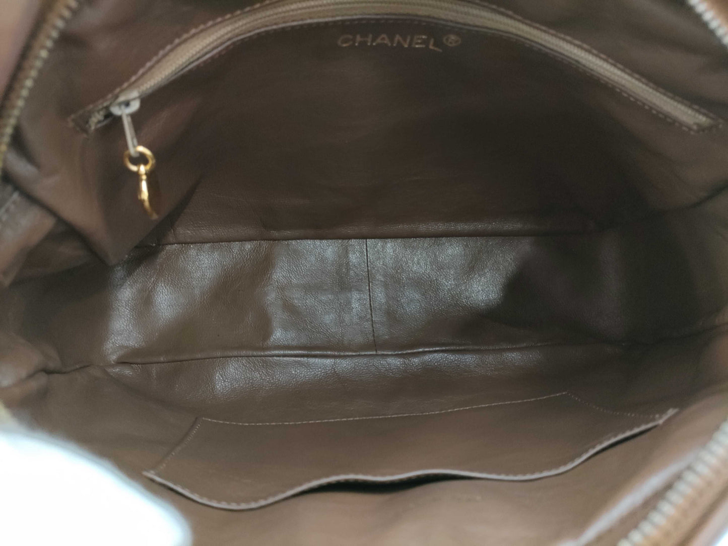 CHANEL Matelasse Chain Shoulder Bag, Lambskin, Brown, Shoulder Bag