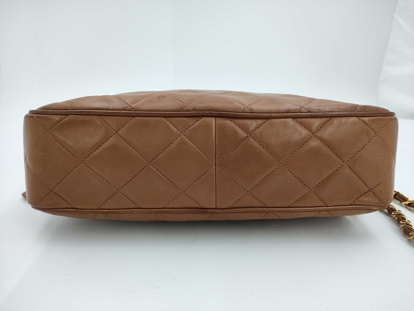 CHANEL Matelasse Chain Shoulder Bag, Lambskin, Brown, Shoulder Bag