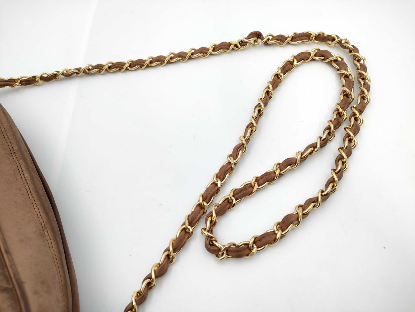 CHANEL Matelasse Chain Shoulder Bag, Lambskin, Brown, Shoulder Bag