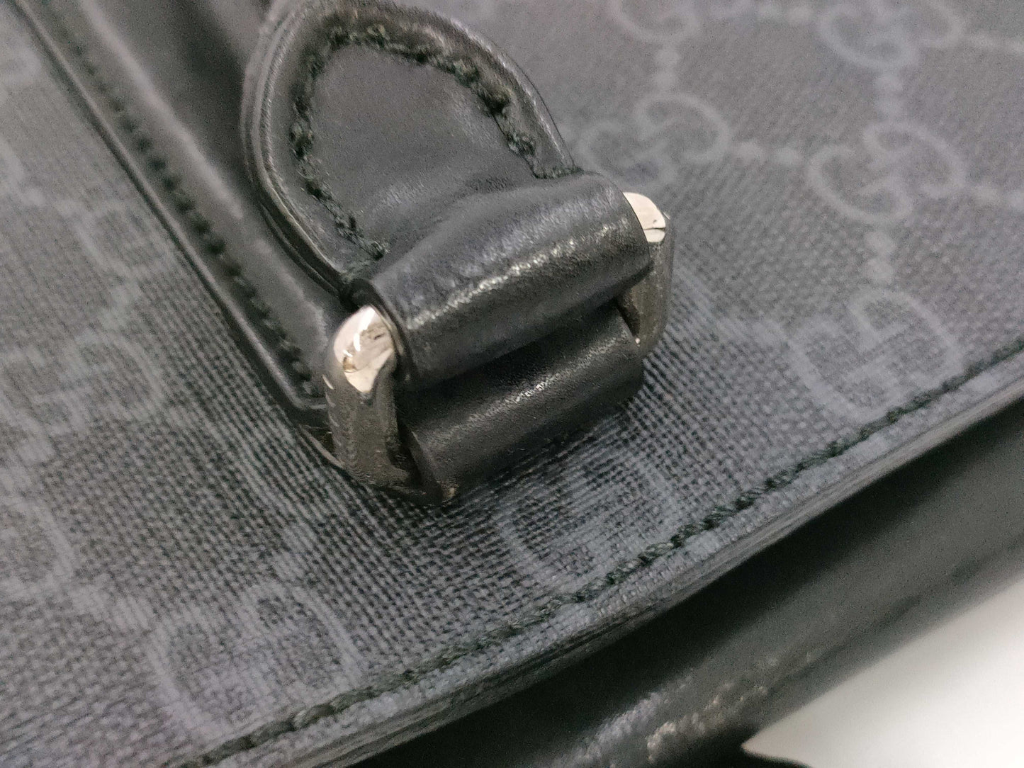 GUCCI GG Supreme Briefcase PVC/Leather Business Bag