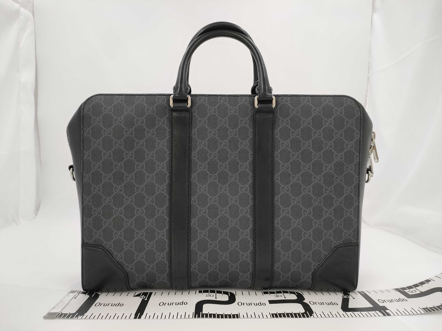 GUCCI GG Supreme Briefcase PVC/Leather Business Bag