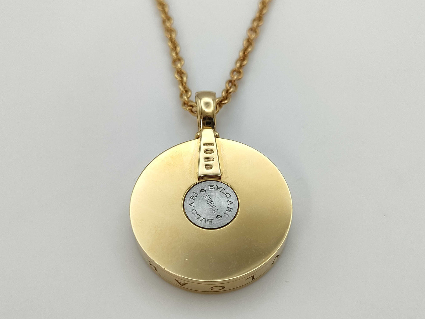 BVLGARI Optical Shell Necklace, Yellow Gold 750/Stainless Steel, 53.0g