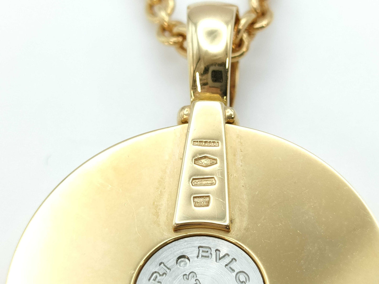 BVLGARI Optical Shell Necklace, Yellow Gold 750/Stainless Steel, 53.0g