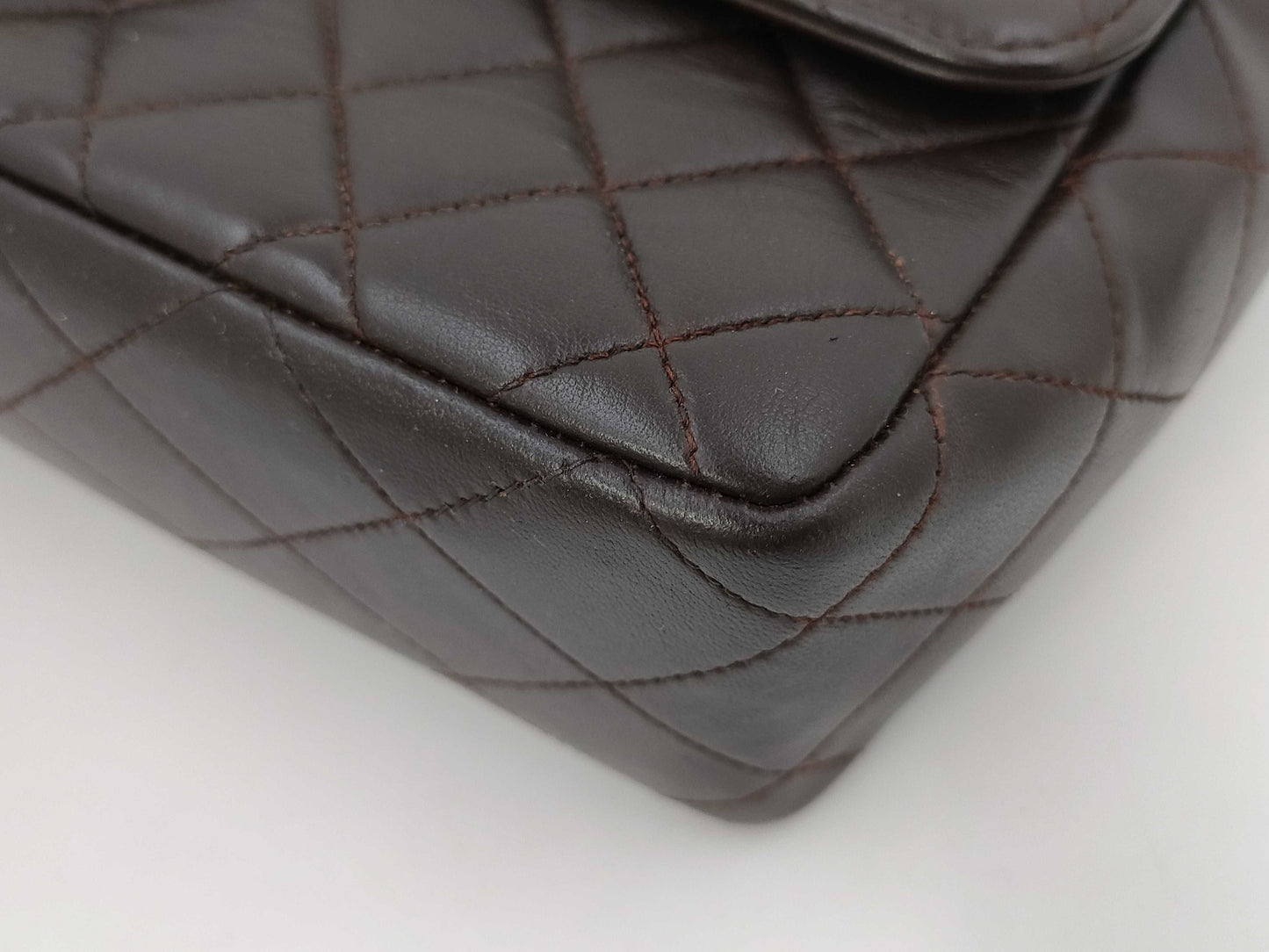 CHANEL Matelasse Lambskin Handbag, Dark Brown, No. 3