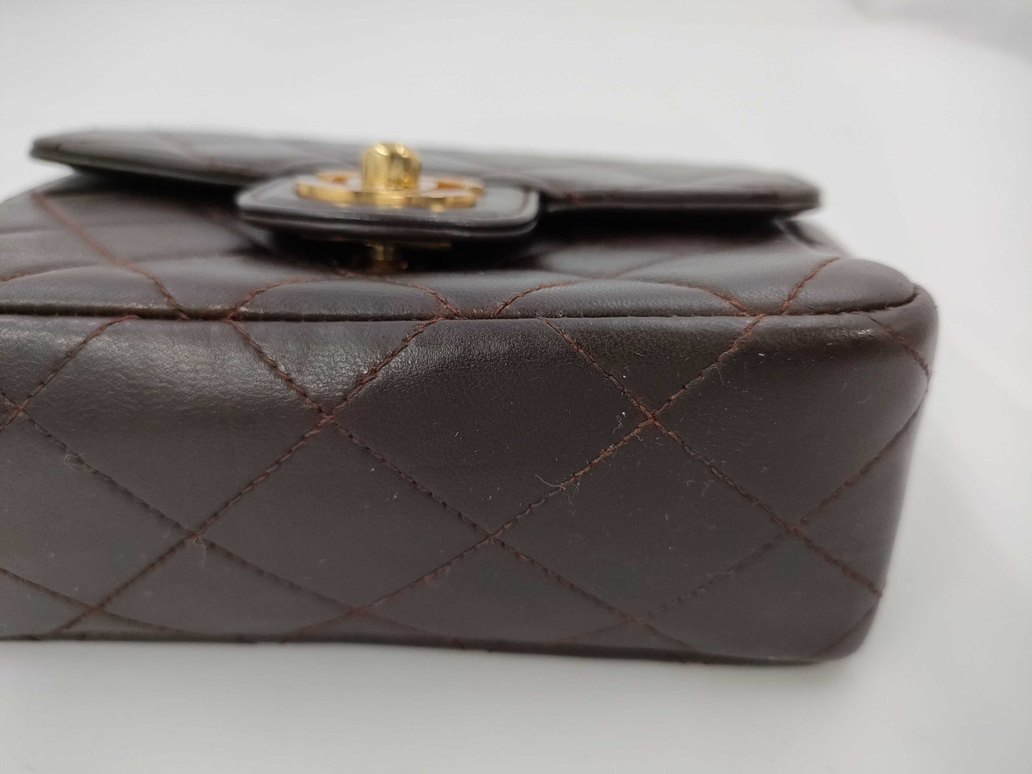 CHANEL Matelasse Lambskin Handbag, Dark Brown, No. 3