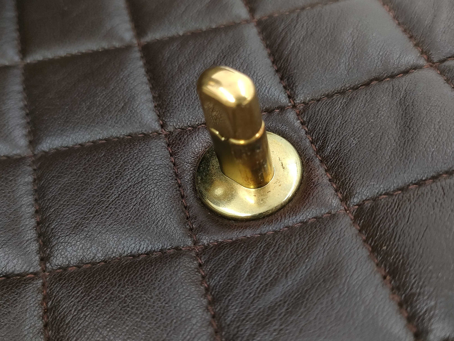 CHANEL Matelasse Lambskin Handbag, Dark Brown, No. 3