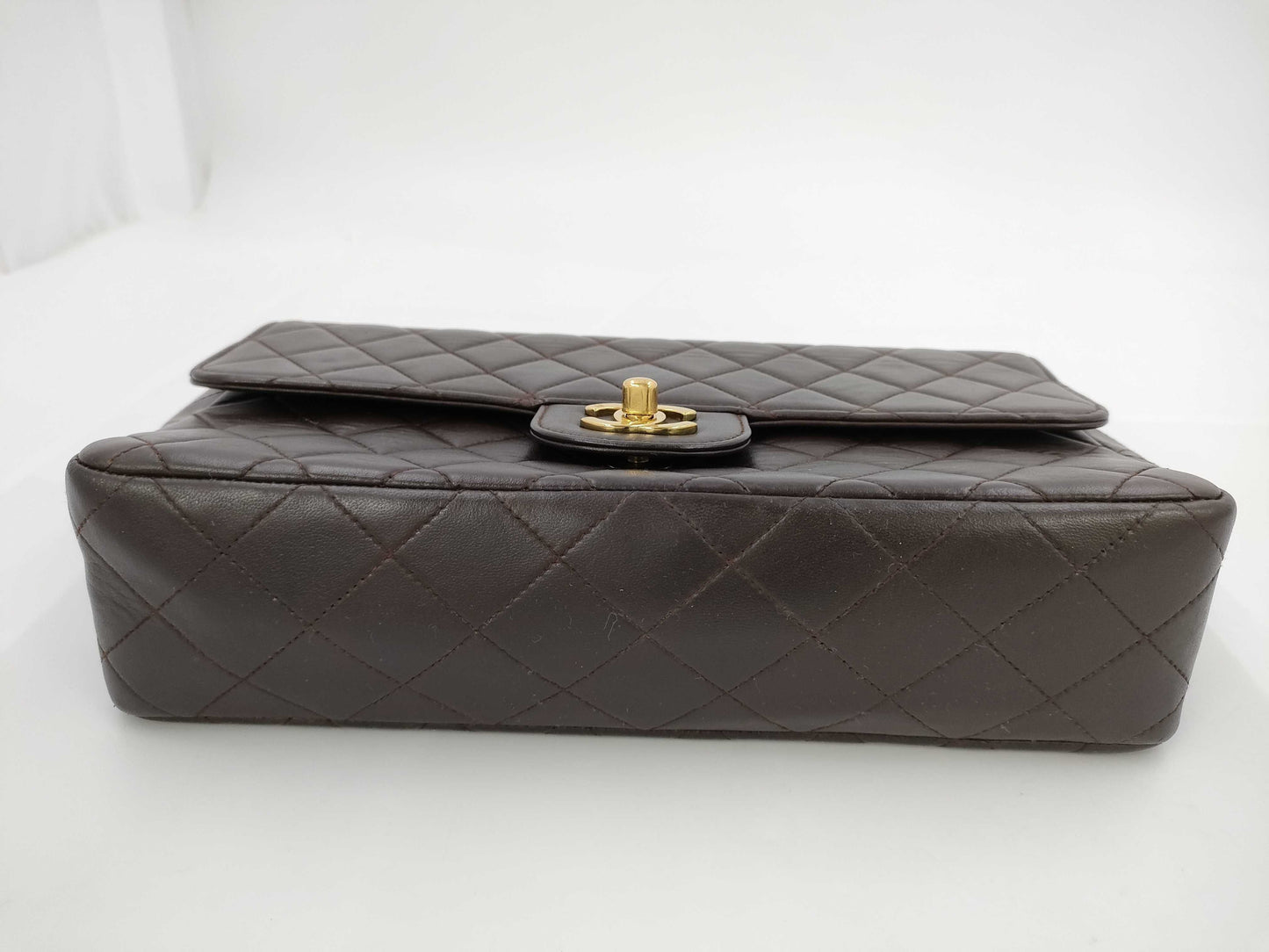 CHANEL Matelasse Lambskin Handbag, Dark Brown, No. 3